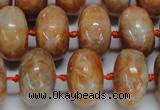 CCA460 15.5 inches 10*16mm rondelle orange calcite gemstone beads