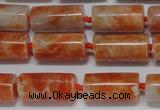 CCA465 15.5 inches 8*16mm tube orange calcite gemstone beads