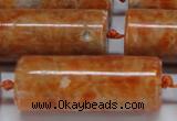 CCA468 15.5 inches 15*40mm tube orange calcite gemstone beads