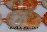 CCA487 15.5 inches 25*35mm oval orange calcite gemstone beads