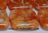 CCA495 15.5 inches 30mm square orange calcite gemstone beads