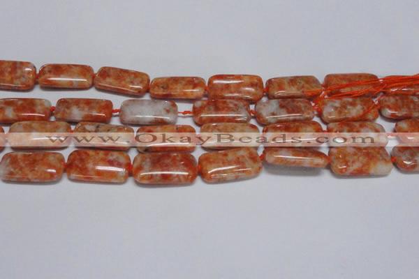 CCA500 15.5 inches 15*30mm rectangle orange calcite gemstone beads