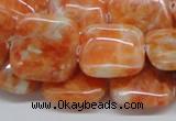 CCA58 15.5 inches 20*20mm square orange calcite gemstone beads