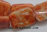 CCA60 15.5 inches 22*30mm rectangle orange calcite gemstone beads