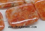 CCA61 15.5 inches 30*40mm rectangle orange calcite gemstone beads