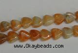 CCA68 15.5 inches 8*8mm triangle orange calcite gemstone beads