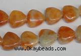 CCA69 15.5 inches 12*12mm triangle orange calcite gemstone beads