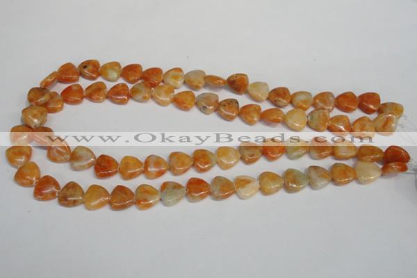 CCA69 15.5 inches 12*12mm triangle orange calcite gemstone beads