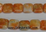 CCA72 15.5 inches 12*12mm square orange calcite gemstone beads