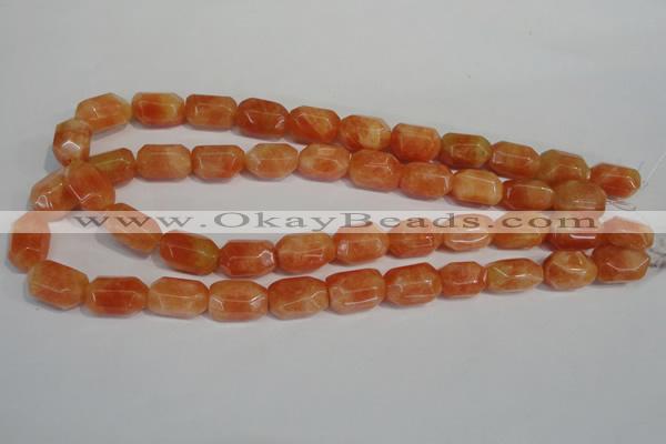 CCA76 15.5 inches 13*18mm faceted nuggets orange calcite gemstone beads