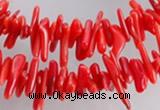 CCB02 15.5 inch 2*8mm irregular branch red coral beads Wholesale