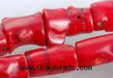 CCB06 15.5 inches 15*20mm irregular red coral beads Wholesale