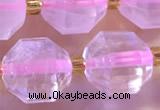 CCB1000 15 inches 9*10mm faceted rose quartz beads