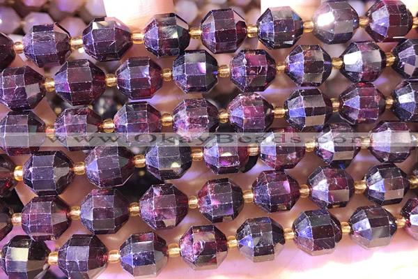 CCB1012 15 inches 9*10mm faceted red garnet beads