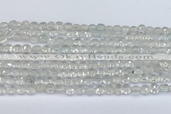 CCB1130 15 inches 4mm faceted coin gemstone beads