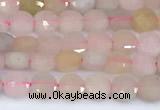 CCB1143 15 inches 4mm faceted coin morganite beads