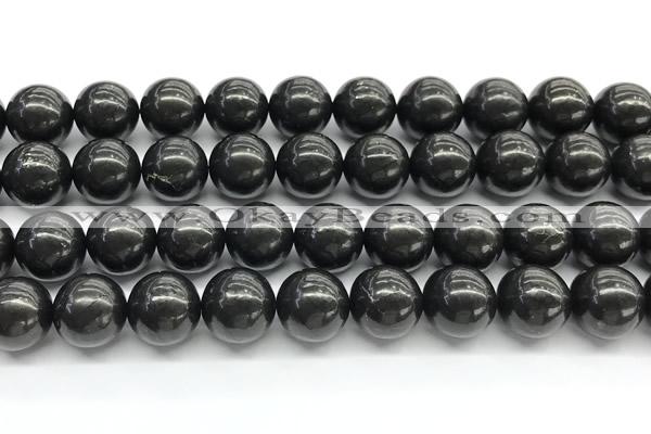 CCB1180 15 inches 14mm round shungite gemstone beads