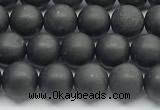 CCB1186 15 inches 6mm round matte shungite gemstone beads