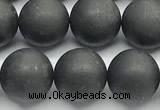 CCB1188 15 inches 10mm round matte shungite gemstone beads