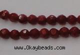 CCB120 15.5 inches 3mm faceted round red coral beads wholesale