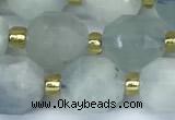 CCB1240 15 inches 7*8mm faceted aquamarine gemstone beads