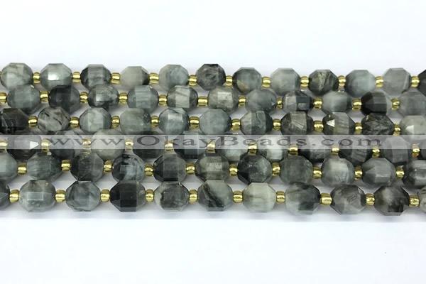 CCB1242 15 inches 7*8mm faceted eagle eye jasper gemstone beads