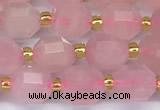 CCB1243 15 inches 7*8mm faceted rose quartz beads