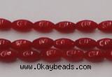 CCB130 15.5 inches 3*6mm rice red coral beads strand wholesale