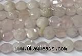 CCB1369 15 inches 4mm faceted coin morganite beads