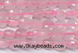 CCB1371 15 inches 4mm faceted coin rose quartz beads