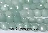 CCB1387 15 inches 4mm faceted coin amazonite beads