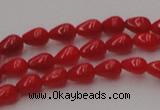 CCB139 15.5 inches 4*6mm teardrop red coral beads wholesale