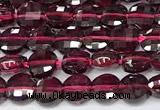 CCB1396 15 inches 4mm faceted coin red garnet beads