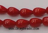 CCB140 15.5 inches 5*8mm teardrop red coral beads wholesale