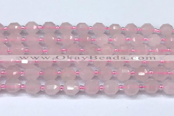 CCB1431 15 inches 7mm - 8mm faceted rose quartz beads