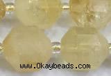 CCB1533 15 inches 11mm - 12mm faceted citrine gemstone beads