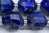 CCB1540 15 inches 11mm - 12mm faceted lapis lazuli beads