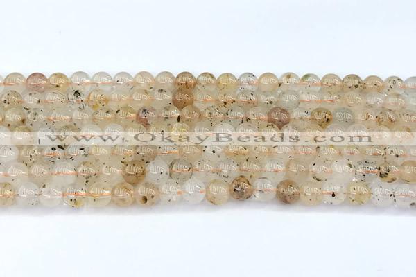 CCB1550 15 inches 6mm round mica quartz beads