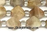 CCB1609 15 inches 10mm faceted sunstone gemstone beads