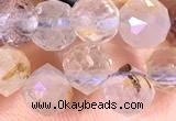 CCB1631 15 inches 6mm faceted teardrop pink quartz beads