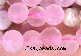 CCB1636 15 inches 6mm faceted teardrop rose quartz beads