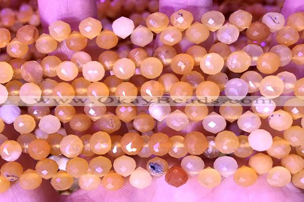 CCB1640 15 inches 6mm faceted teardrop yellow opal beads