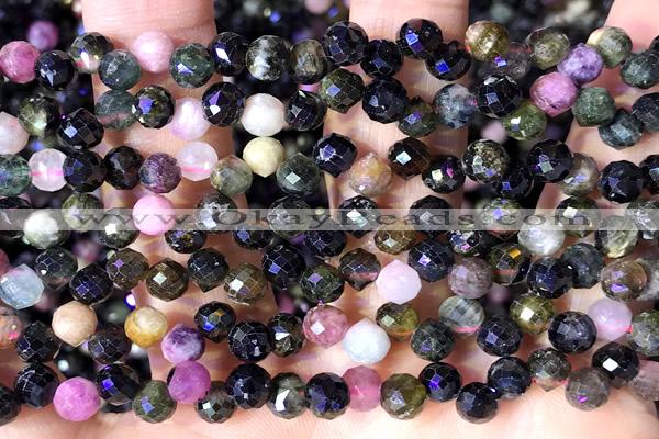 CCB1656 15 inches 6mm faceted teardrop tourmaline beads