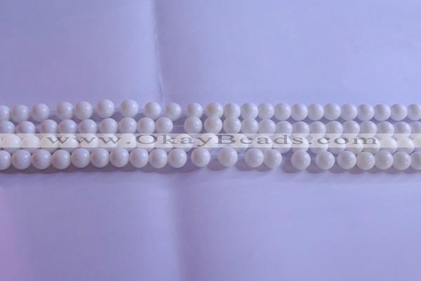 CCB400 15.5 inches 4mm round white tridacna beads wholesale