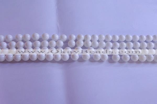 CCB401 15.5 inches 6mm round white tridacna beads wholesale