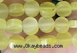 CCB514 15.5 inches 4mm coin lemon jade beads wholesale