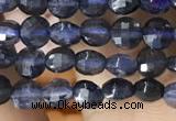 CCB546 15.5 inches 4mm faceted coin iolite gemstone beads