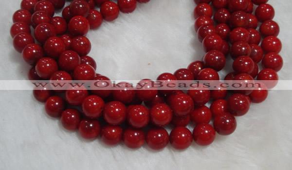 CCB56 15.5 inches 9-10mm round red coral beads Wholesale