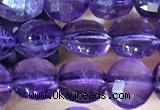 CCB600 15.5 inches 6mm faceted coin natural amethyst gemstone beads