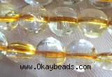 CCB610 15.5 inches 6mm faceted coin golden rutilated quartz beads